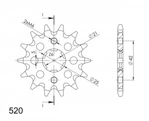 Řetězové kolečko SUPERSPROX CST-569:13 13 zubů, 520