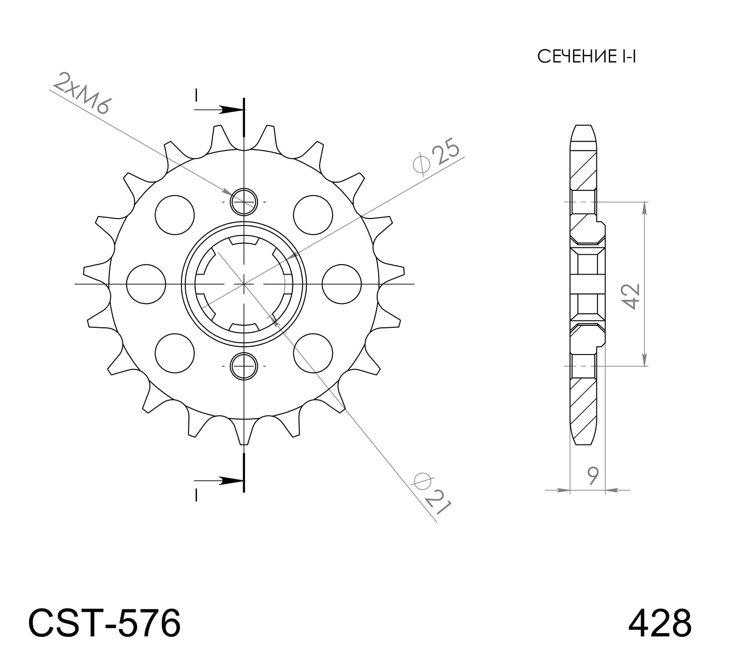 Řetězové kolečko SUPERSPROX CST-576:18 18 zubů, 428