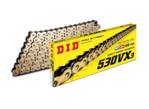 VX série X-Kroužkový řetěz D.I.D Chain 530VX3 122 L Zlatá/Černá