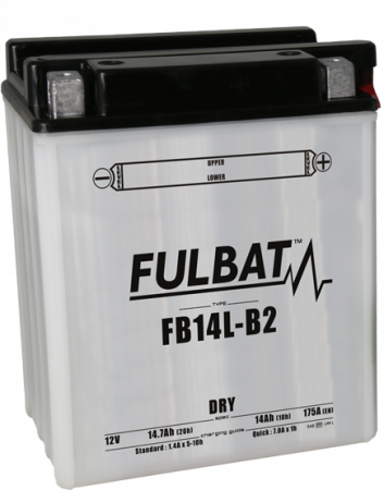 Konvenční motocyklová baterie FULBAT FB14L-B2  (YB14L-B2) Včetně balení kyseliny