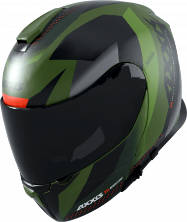 Výklopná helma AXXIS GECKO SV ABS shield f6 matná zelená XXL pro MOTO GUZZI V7 750 Classic