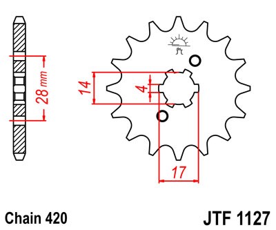 Řetězové kolečko JT JTF 1127-12 12 zubů, 420