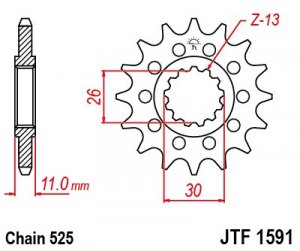 Řetězové kolečko JT JTF 1591-15 15 zubů, 525