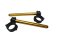 Aluminium-forged clip-ons ACCOSSATO with metal clamp composed of 2 half-rings 10 degrees inclination, gold