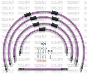 STANDARD Hadice přední brzdy sada Venhill HON-10029F-PU POWERHOSEPLUS (5hadic v sadě) fialové hadice, chromové koncovky