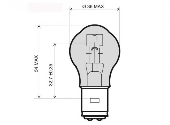 Lamp RMS 246510305 BA20D 12V 25/25W