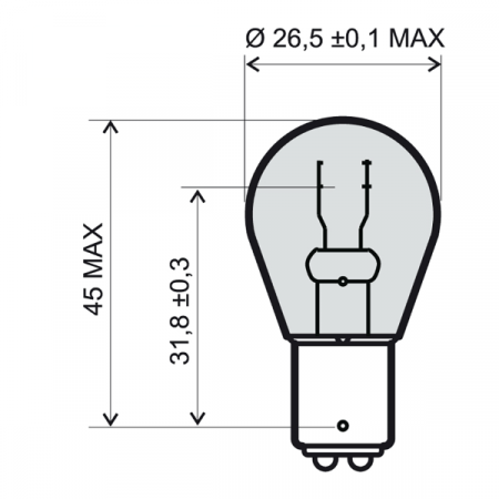 Lamp RMS 246510461 12V 21W S25 BAU15S (10pcs)