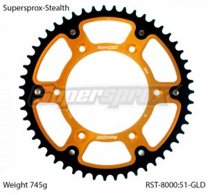 Řetězová rozeta SUPERSPROX RST-8000:51-GLD STEALTH zlatá 51 zubů, 520