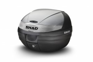 Vrchní kufr na motorku s barevným krytem SHAD SH29 stříbrná