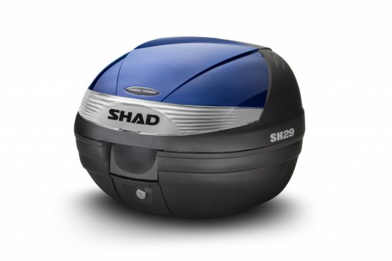 Vrchní kufr na motorku s barevným krytem SHAD SH29 modrá pro HONDA NSS 125 Forza