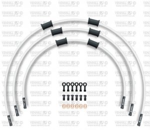 STANDARD Hadice přední brzdy sada Venhill YAM-13008FB-WT POWERHOSEPLUS (3 hadice v sadě) bílé hadice, černé koncovky