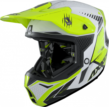 Motokrosová helma AXXIS WOLF ABS star track a3 lesklá fluor žlutá XL pro VOGE 500 R