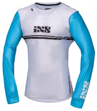 MX Jersey iXS X35018 TRIGGER 4.0 light grey-turquoise-anthracite S
