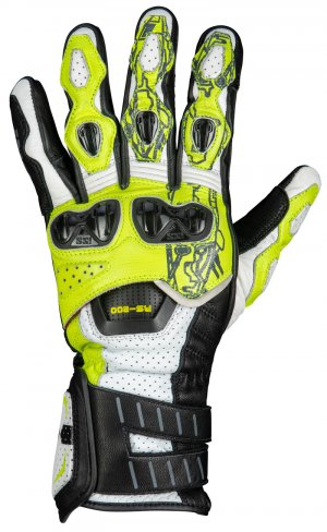 Sportovní rukavice iXS RS-200 3.0 bílo-neonově žluto-černá L