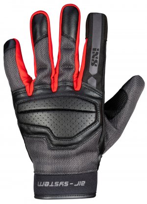 Klasické rukavice iXS EVO-AIR černo-tmavě šedo-červená XL